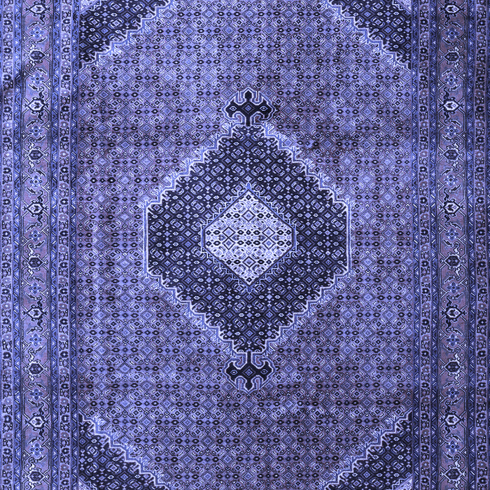 Machine Washable Medallion Blue Traditional Rug, wshtr1608blu
