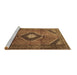 Sideview of Machine Washable Medallion Brown Traditional Rug, wshtr1608brn