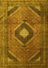 Machine Washable Medallion Yellow Traditional Rug, wshtr1608yw