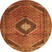 Square Medallion Orange Traditional Rug, tr1608org