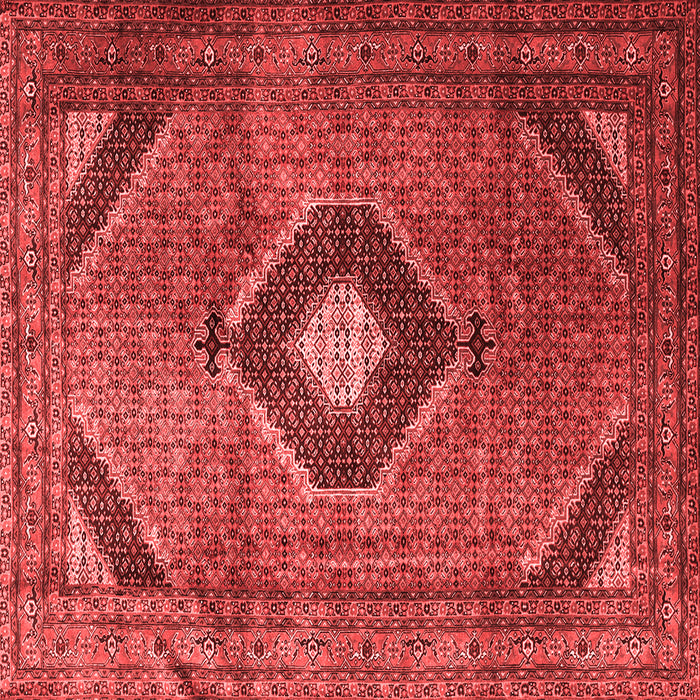 Machine Washable Medallion Red Traditional Rug, wshtr1608red
