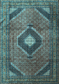 Medallion Light Blue Traditional Rug, tr1608lblu