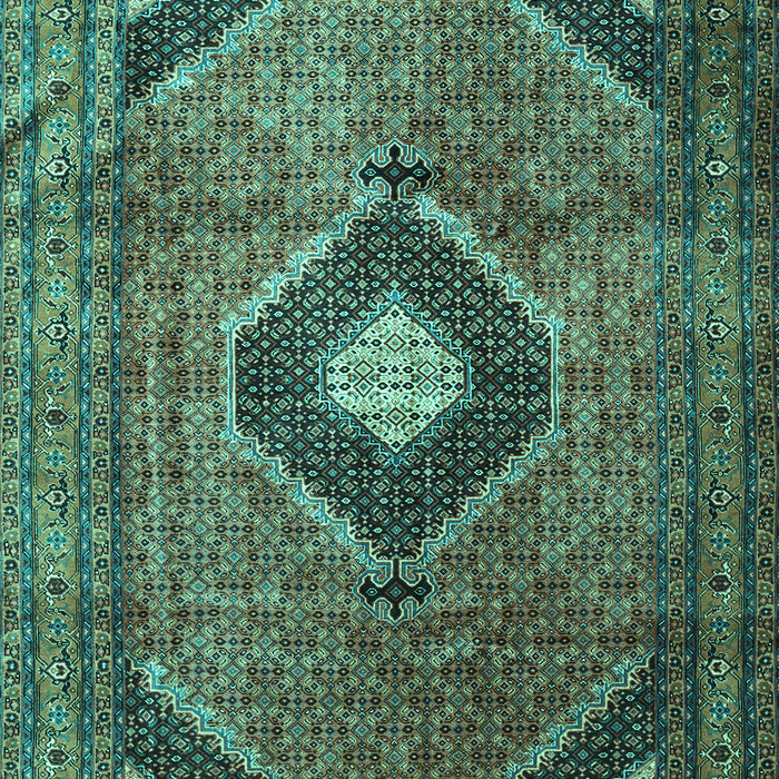 Machine Washable Medallion Turquoise Traditional Area Rugs, wshtr1608turq