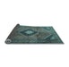 Sideview of Medallion Light Blue Traditional Rug, tr1608lblu