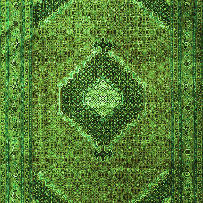 Serging Thickness of Machine Washable Medallion Green Traditional Area Rugs, wshtr1608grn