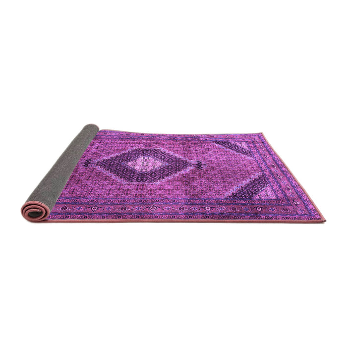 Sideview of Medallion Purple Traditional Rug, tr1608pur