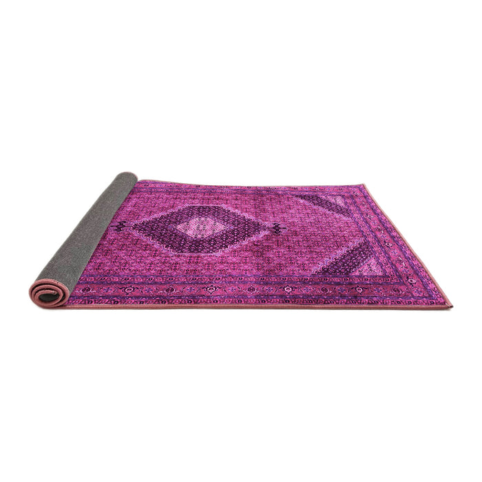 Sideview of Medallion Pink Traditional Rug, tr1608pnk