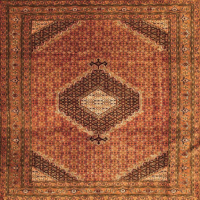 Serging Thickness of Medallion Orange Traditional Rug, tr1608org