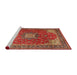 Sideview of Machine Washable Traditional Peru Brown Rug, wshtr1609