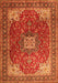 Serging Thickness of Machine Washable Medallion Orange Traditional Area Rugs, wshtr1609org