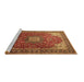 Sideview of Machine Washable Medallion Brown Traditional Rug, wshtr1609brn