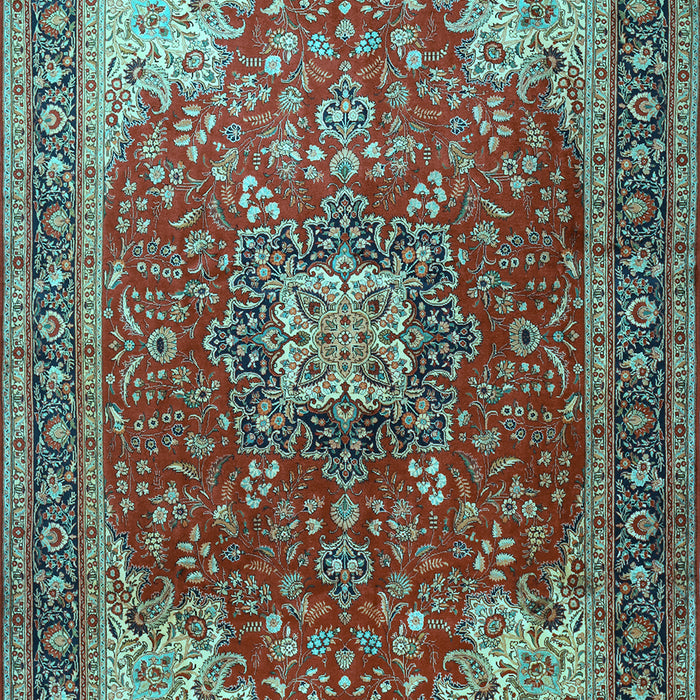 Medallion Light Blue Traditional Rug, tr1609lblu