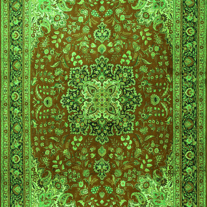 Medallion Green Traditional Rug, tr1609grn