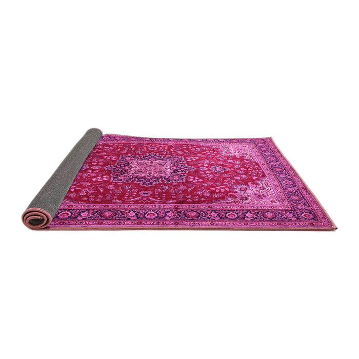 Sideview of Medallion Pink Traditional Rug, tr1609pnk
