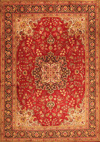 Medallion Orange Traditional Rug, tr1609org