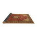Sideview of Medallion Brown Traditional Rug, tr1609brn