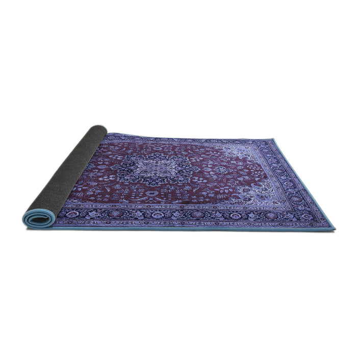 Sideview of Medallion Blue Traditional Rug, tr1609blu