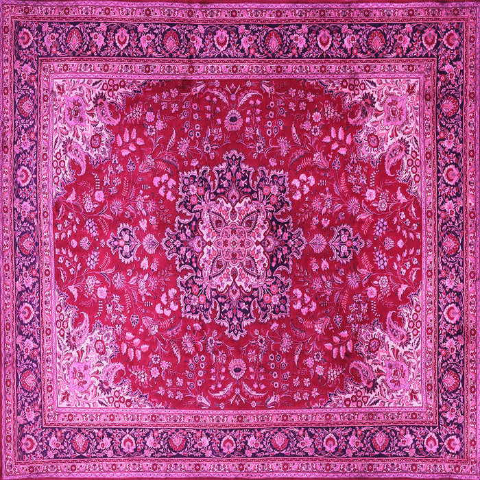 Square Medallion Pink Traditional Rug, tr1609pnk