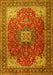 Medallion Yellow Traditional Rug, tr1609yw