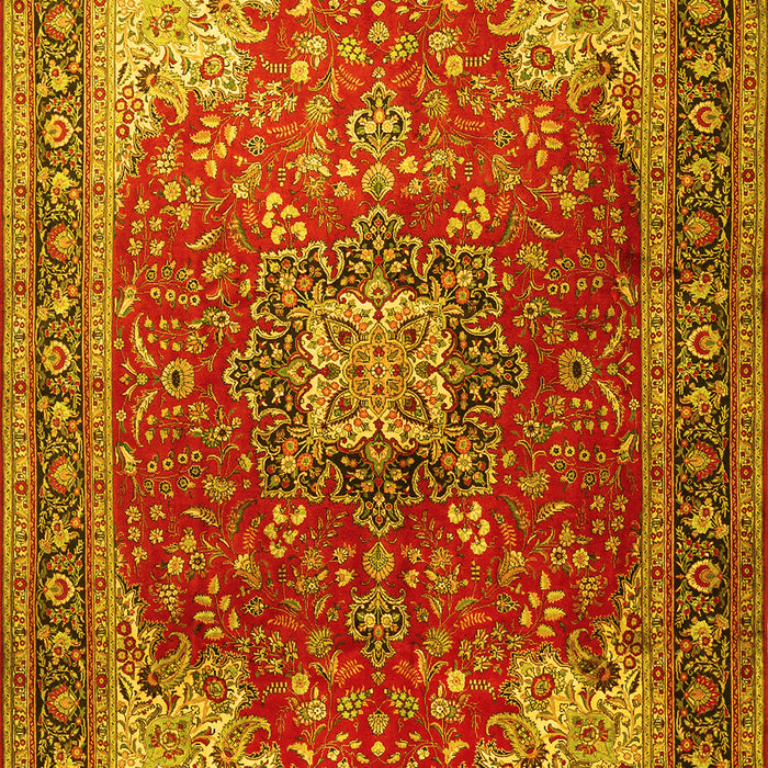 Medallion Yellow Traditional Rug, tr1609yw