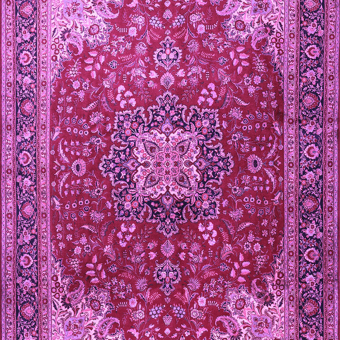 Machine Washable Medallion Purple Traditional Area Rugs, wshtr1609pur