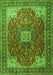 Serging Thickness of Machine Washable Medallion Green Traditional Area Rugs, wshtr1609grn