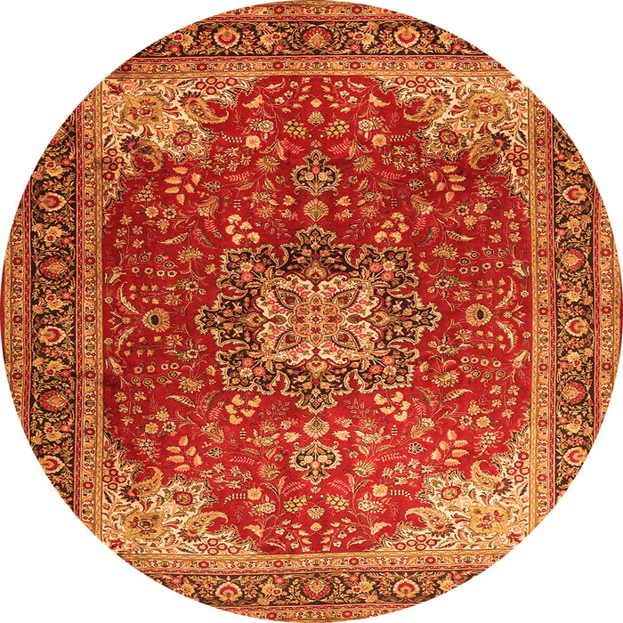 Square Medallion Orange Traditional Rug, tr1609org