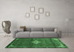 Machine Washable Persian Emerald Green Traditional Area Rugs in a Living Room,, wshtr160emgrn