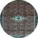 Round Persian Light Blue Traditional Rug, tr160lblu