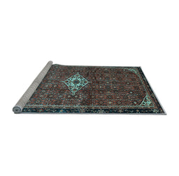 Sideview of Machine Washable Persian Light Blue Traditional Rug, wshtr160lblu