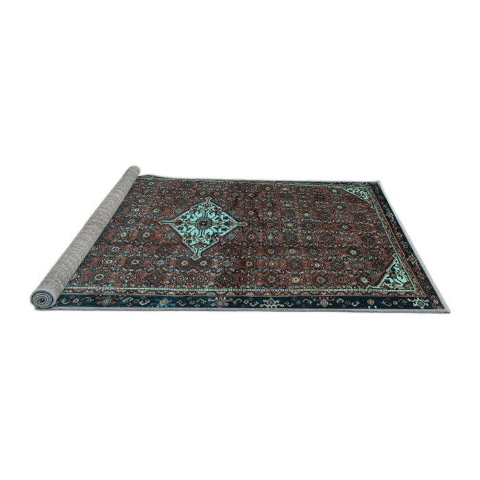 Sideview of Machine Washable Persian Light Blue Traditional Rug, wshtr160lblu