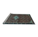 Sideview of Machine Washable Persian Light Blue Traditional Rug, wshtr160lblu