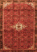 Serging Thickness of Machine Washable Persian Orange Traditional Area Rugs, wshtr160org