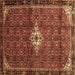 Square Machine Washable Persian Brown Traditional Rug, wshtr160brn