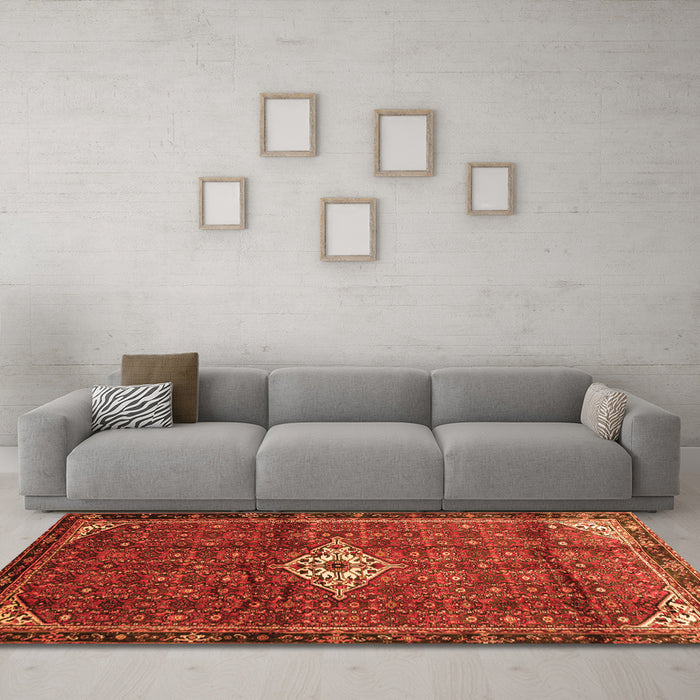 Machine Washable Persian Orange Traditional Area Rugs in a Living Room, wshtr160org