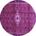Round Persian Purple Traditional Rug, tr160pur