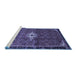 Sideview of Machine Washable Persian Blue Traditional Rug, wshtr160blu