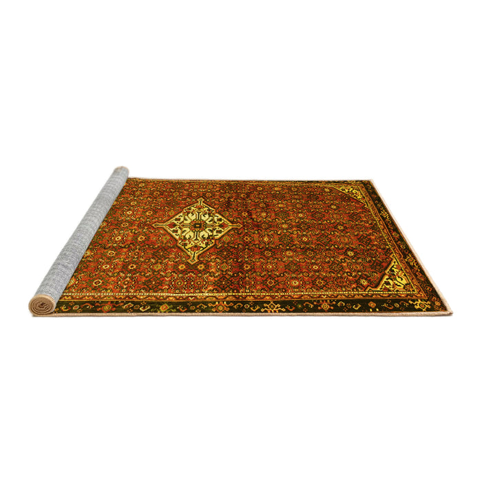 Sideview of Machine Washable Persian Yellow Traditional Rug, wshtr160yw