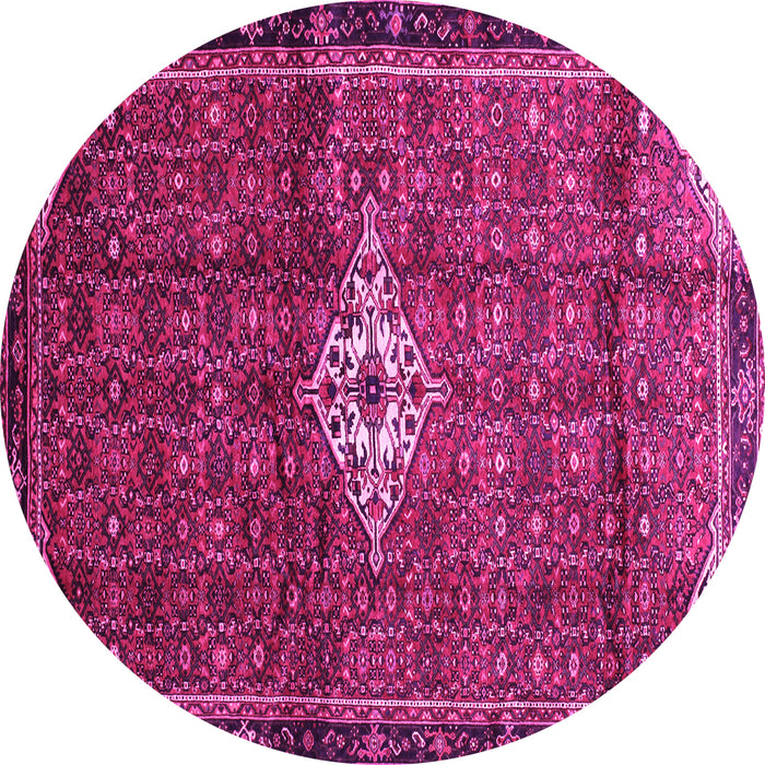 Round Machine Washable Persian Pink Traditional Rug, wshtr160pnk