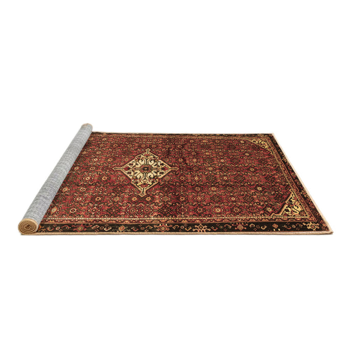 Sideview of Machine Washable Persian Brown Traditional Rug, wshtr160brn