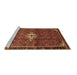 Sideview of Machine Washable Persian Brown Traditional Rug, wshtr160brn