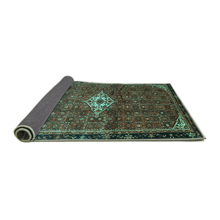 Sideview of Persian Turquoise Traditional Rug, tr160turq