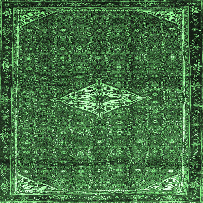 Square Persian Emerald Green Traditional Rug, tr160emgrn