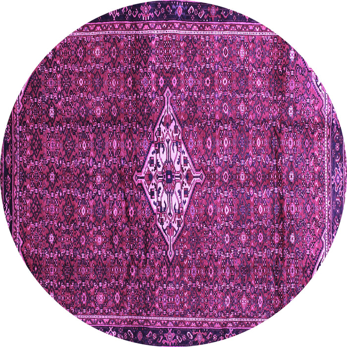 Round Machine Washable Persian Purple Traditional Area Rugs, wshtr160pur