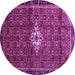 Round Machine Washable Persian Purple Traditional Area Rugs, wshtr160pur