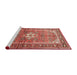 Sideview of Machine Washable Traditional Light Copper Gold Rug, wshtr161