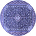 Round Medallion Blue Traditional Rug, tr1610blu