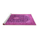 Sideview of Machine Washable Medallion Pink Traditional Rug, wshtr1610pnk