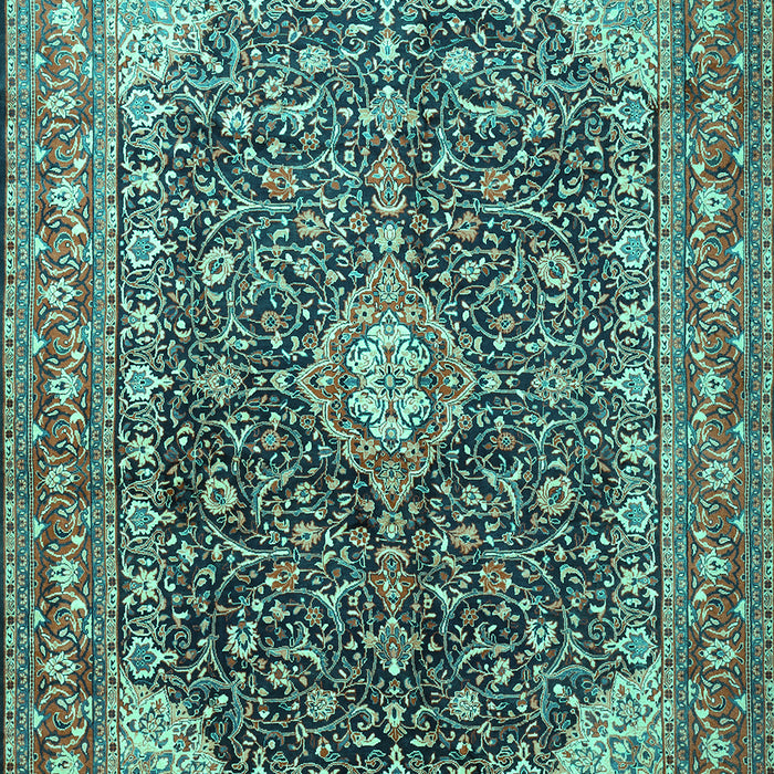 Medallion Turquoise Traditional Rug, tr1610turq