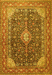 Medallion Yellow Traditional Rug, tr1610yw